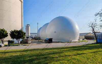 土耳其Mersin市三聯(lián)雙膜氣柜