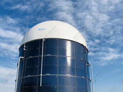 天津市寶坻區(qū)奶牛場膜氣柜項目客戶自行安裝完成