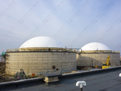 吉林長春養(yǎng)豬場雙膜氣柜安裝完成