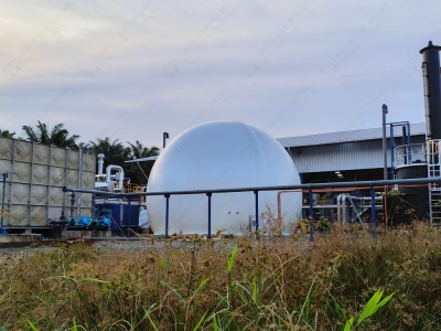 馬來西亞沙撈越棕櫚油廠落地型雙膜氣柜安裝完成