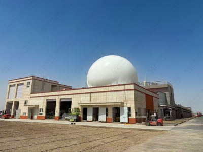 新疆維吾爾自治區(qū)雙膜氣柜安裝完成